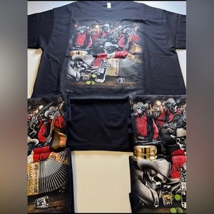 SKULLS MUSICIANS ANDABAN DE PARRANDA BLACK T-SHIRT